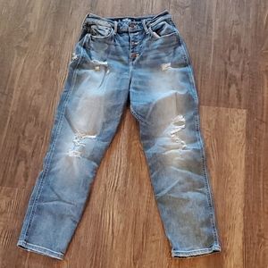 Hollister distressed mom jean